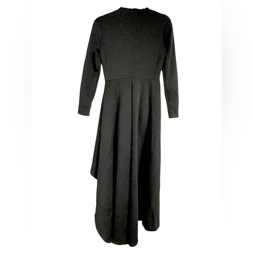 New black womens peplum style top with long flared back - Picture 5 of 7